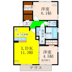 瀬高駅 徒歩15分 1階の物件間取画像